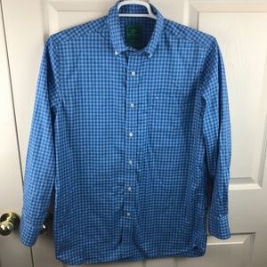 Men's Southern Tide Club Plaid Blue Shirt Medium